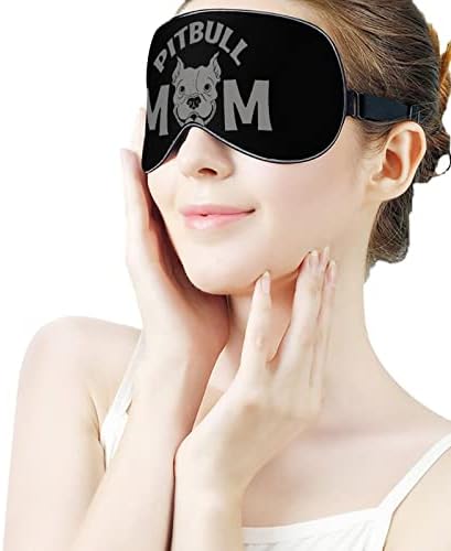 Смешно Pitbull Мама мека маска за спиење за очи за спиење за слепите совршени блокови светлина со прилагодлива лента