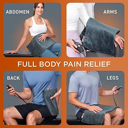 Чисто збогатување® PurerElief ™ Pro Far infrared xl греење подлога - Подлабоко олеснување на мускулите за грб, врат, рамо и