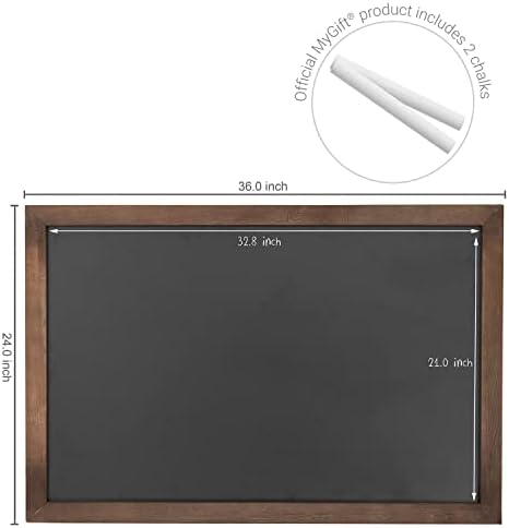 MyGift гроздобер стил Голем знак за табла со кафеава рамка, виси мало и кафе, мени од табла, 36 x 24