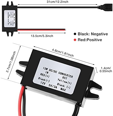 Адаптер за напојување со моќност од 12V DC конвертор USB Адаптер за напојување DC конвертор на адаптер DC во DC регулатор конвертор на електрична