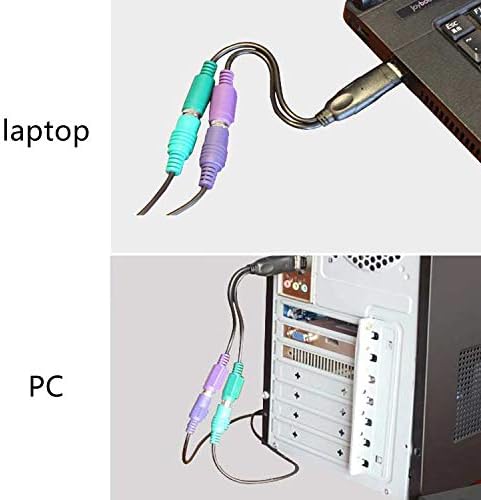 GELRHONR USB ДО PS2 Кабел,Двојна PS2 Приклучок Активни USB ДА PS2 Адаптер Конвертор ЗА Тастатура Глувчето Бар Код Скенер-Црна