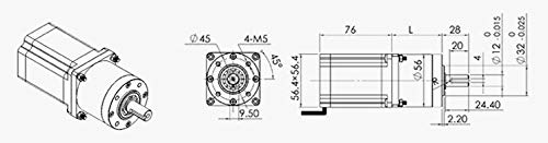 Односот на менувачот 13: 1 15: 1 18: 1 47 55 77 198 Планетарна менувач Stepper Motor NEMA 23 4A Geared DC Motor 3D Printer Stepper