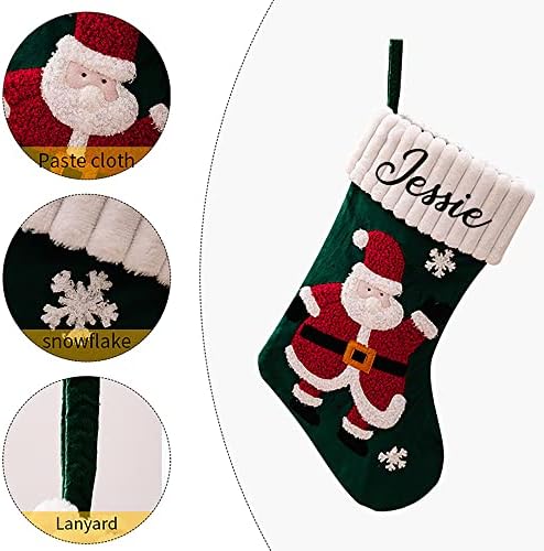 Персонализирани чорапи по обичај име Божиќни чорапи Божиќно порибување со име Нова Година празничен подарок за украси за дома