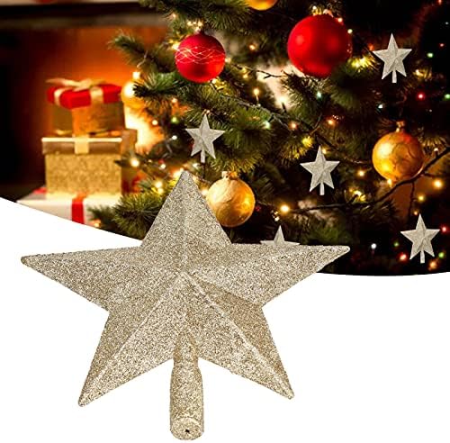 ПОЗДРАВ Елка Врвот Ѕвезда, Сјајна Златни Ѕвезди Декорација Празник Украси Мини Елка Врвот За Божиќ Празник Прослава