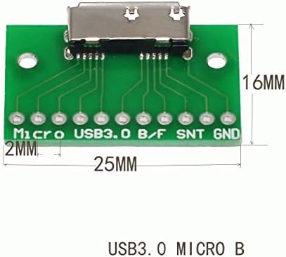 WLGQ USB 3.1 микроб женски со PCB тест за тест 2,54мм тест табла