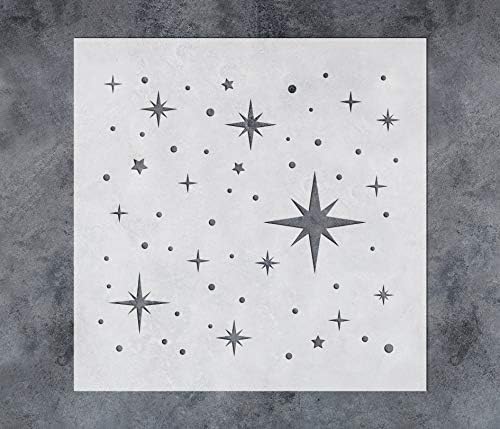 GSS Designs Twinkle Star Stencil - Милостични шаблони за еднократна употреба за сликање на мебел за ткаенини од Wallидно дрво од дрво