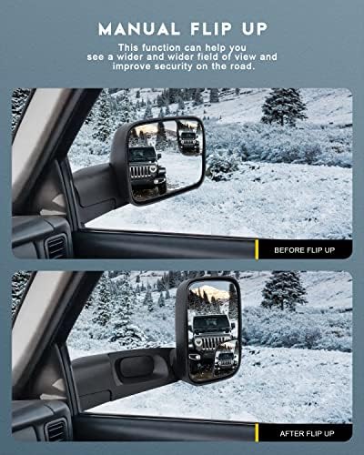 Огледала на омраза за напојување прилагодени загреани огледала за влечење за 2002-2008 година за Dodge за RAM 1500 пикап камион 2003-2009 за
