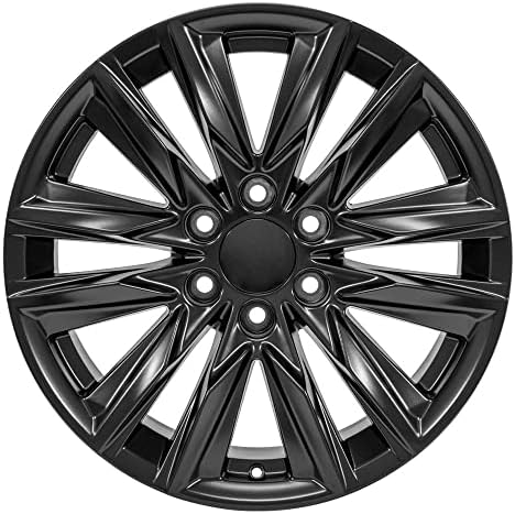 OE Wheels LLC 20 инчи бандажи одговара на Escalade Chevy Silverado Tahoe Sierra Yukon CA91 20X9 Rim Satin Black Set