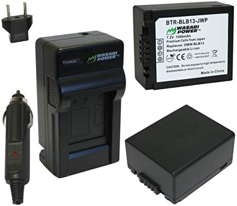 Батерија и полнач за напојување Wasabi за Panasonic DMW-BLB13, DMW-BLB13E и Panasonic Lumix DMC-G1, DMC-G2, DMC-G10, DMC-GF1, DMC-GH1