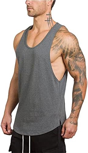 XXBR Менс салата резервоари за вежбање на боди -билдинг резервоарот за врвови за мажи за маж, сингл маица со маица, атлетски елек без ракави,