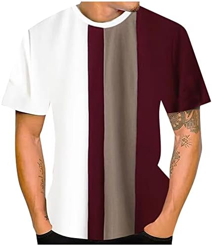 Кошули за мажи, машка маица краток ракав печатен летен круг на вратот на вратот на вратот, обична маичка