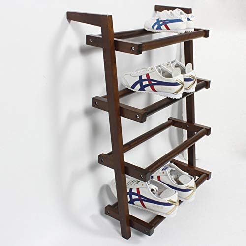 PMH Creative Creative Solid Wood Shoe Rack, решетката за повеќе слоеви за складирање на вратата, брзо склопување на полици за складирање на чевли