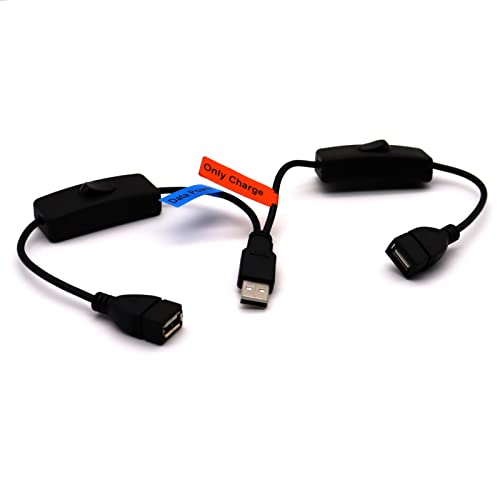 LOKEKE USB 2.0 y Splitter Extension Cable - USB Type A 2.0 машки до двојно тип A 2.0 женски на.