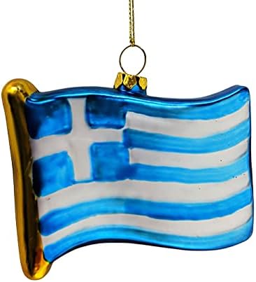 Bronners.com Грција Орнамент за стакло со знаме
