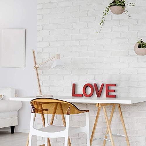 Hnjoy Rustic Red Dood Love Sign - Sime Same Sembention Day Day The Semben Letters за украс на домови - Декора за црвен wallид на фармата - Декоративни