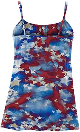 4 -ти јули Бохо кошули за жени без ракави ками туники врвови starsвезди шарени маички плус големина плетени спомен -обележја блузи