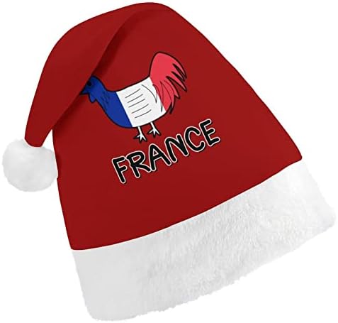 Француски Ле Кок Гаулоа Божиќна Капа Мека Кадифена Капа На Дедо Мраз Смешна Бини За Божиќ Нова Година Празнична Забава
