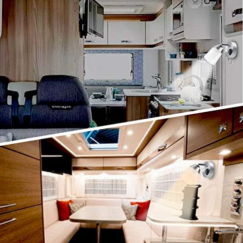 Klarlight RV LED читање светлина- 3W 12V читање ламба RV Boat LED кревет ламба топло бело 3000k, површински монтирање на внатрешно читање на