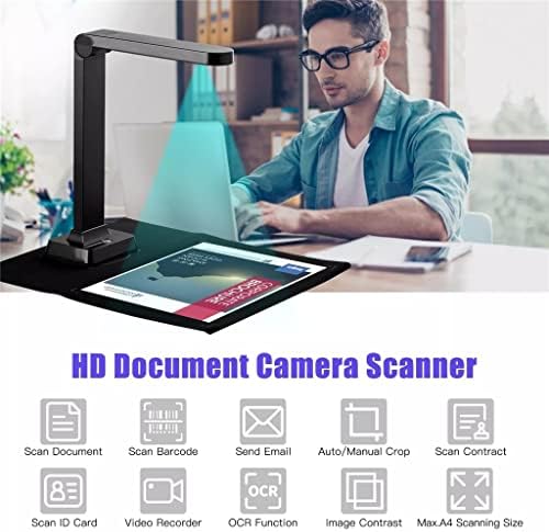 Скенер за камера на Nizyh Document за наставници 5 мегапиксели USB преносен скенер за снимање големина A4 со скенирање на бар -код на