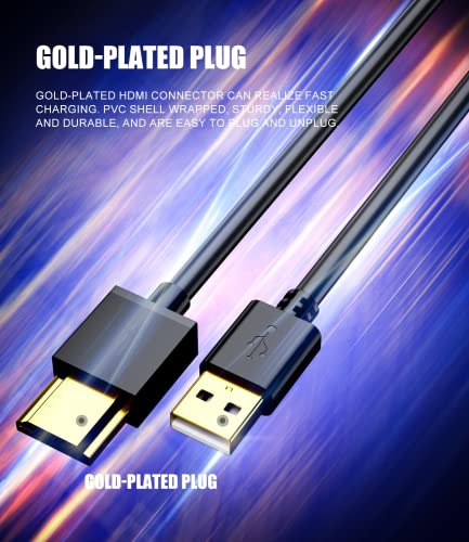 USB До HDMI Кабел За Полнење, 2PACK USB 2.0 Машки До Hdmi Машки Адаптер За Кабел За Полнач,Кој Се Користи За Полнење Уреди Како
