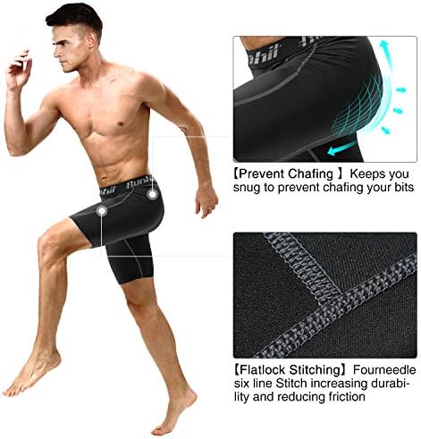 Шорцеви за компресија на Runhit Мажите долна облека спандекс трчање шорцеви тренингот атлетски