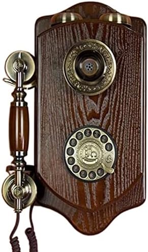 Gayouny Retro Wallид монтиран фиксен телефонски фиксна фиксна телефон за домашен хотел изработен од механички ринг -тон на дрво
