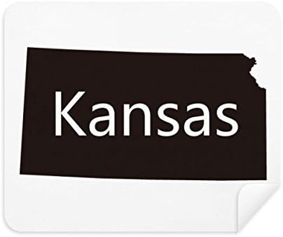 Канзас Америка САД Мапа Преглед Чистење Крпа Екран Почиста 2 парчиња Велур Ткаенина