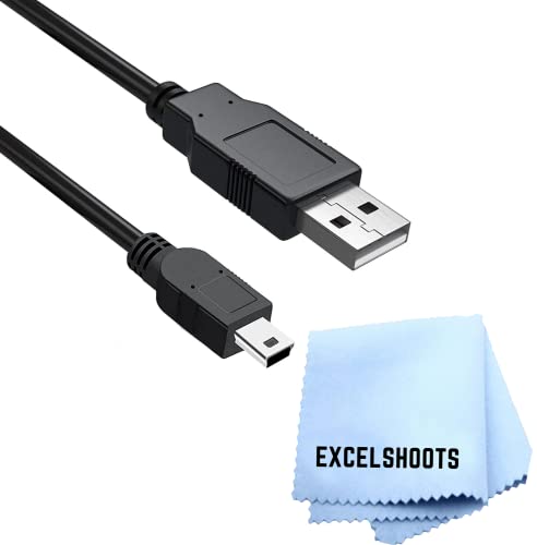 Excelshoots USB Кабел, Компатибилен Со Canon EOS Rebel T7 DSLR Дигитална Камера И Други Уреди, Мини USB Пренос На Податоци Кабел, Полнење