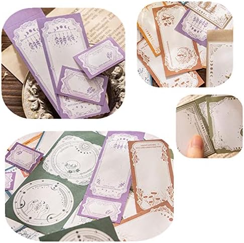 6 -пакети за запишување на хартија за миење самони, ретро материјална хартија етикета книга естетска хартија за декорација за