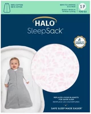 Halo Sleepsack ќебе што се носи со памук, TOG 0,5, срцев удар, X-large, 9-12 месеци