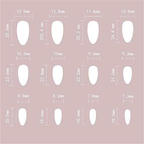 24 парчиња бисер француски Розов Лажен Нокт Целосно Покривање Бадем Кратко Притискање На Ноктите Со Лепак За Жени И Девојки Декорација