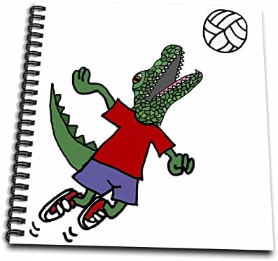 3drose Смешна симпатична алигатор која игра одбојка на спортот на спортот. - цртање книги