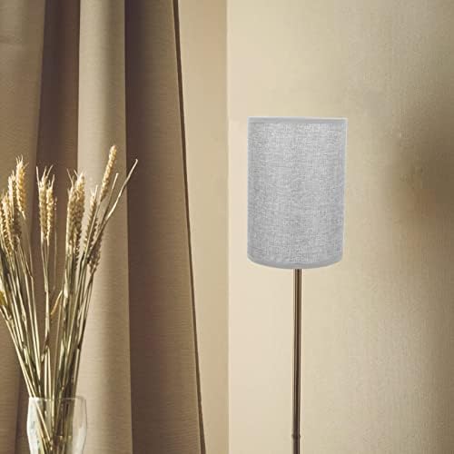 LIOOBO Linen Fabric Lamp Shade Replacement Cylinder Drum Lamp Shade Transitional Hardback Clip on Spider Construction Lamp Shade for Floor