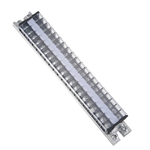 Uxcell Barrier Terminal Strip Block 660V 15A двојни редови 20P DIN Rail Base Connector Connector Connect
