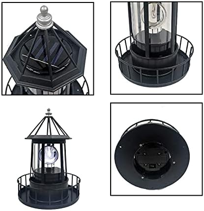 LED соларна моќност светилник, 360 степени ротирачки ламбички декорација водоотпорен градинарски чад кули статуи светла за отворено