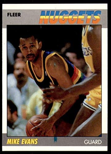 1987-88 Флеер 36 Мајк Еванс Денвер Нагетс НБА кошаркарска трговска картичка