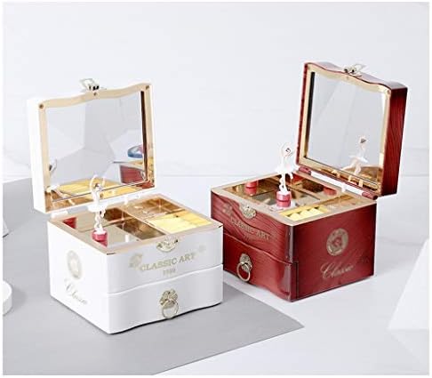 Музичка кутија за инјекции гроздобер класичен романтичен ротирачки балет танчер музички кутија за складирање на накит музички кутии креативни играчки,