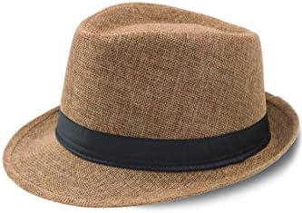 Бебејон Строга Федора Панама капа - за мажи жени Трилби капа кратка лето лето сонце капа