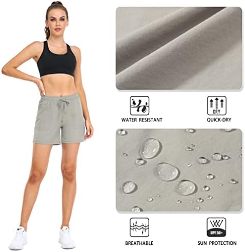 YamxDM женски пешачки шорцеви, шорцеви за голф Брзо суво вежбање летни спортски шорцеви со 4 лесни џеб