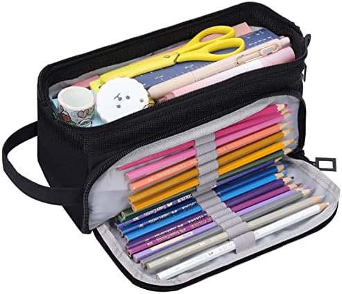 Eoout голем капацитет молив кутија за моливчиња, кутија за торбичка за молив, голема организирана торба со молив со рачка симпатична