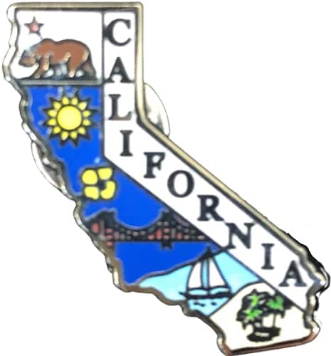 Калифорнија држава во форма на мапа лапел метал пин