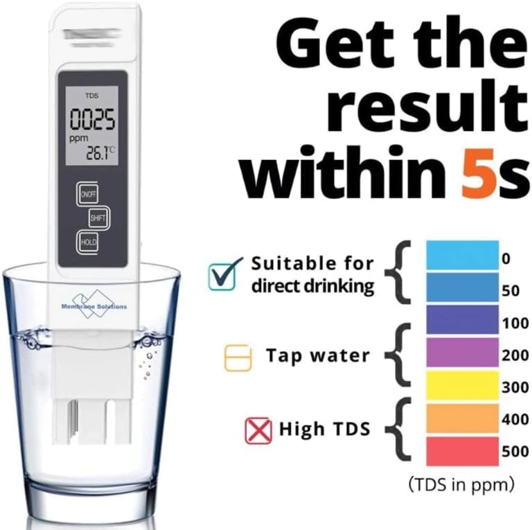 Quanjj дигитален тестер за квалитет на вода TDS EC Meter Range 0-9990 Мултифункционален мерач на температура на чистота на водата Температура