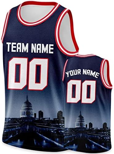 Обичен кошаркарски дрес моден град ноќ Jerseyерси персонализиран зашиен/печатен тим Име Број на спортски дрес за мажи/млади