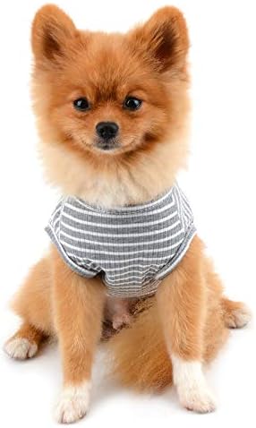 Платена облека за мали кучиња момче девојче лето шарено кученце маица елек за дишење памук без ракави чивахуа Јоркшир, сива, големина xl