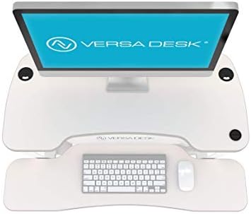 Версадеск конвертор за стоење на бирото, 36 инчен PowerPro Електричен висина што може да се прилагоди на бирото, држете 80 фунти, со тастатура