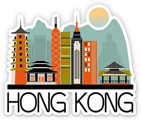 Хонг Конг - 3 Винил налепница - За телефон за шише со вода за лаптоп за автомобили - водоотпорна декларација
