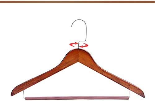 Ganfanren цврст дрвен палто закачалка метална кука решетка за закачалки за облеки панталони Организатор на плакари за гардероба