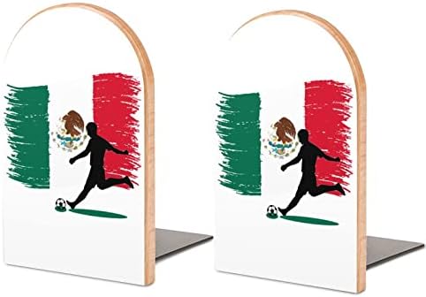 Мексикански Фудбалер Резервира Декоративни Печати Дрво Книга Завршува За Полица Пакет од 1 Пар