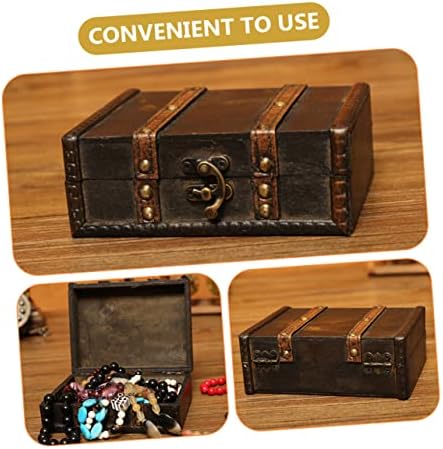 BESPORTBLE 4pcs Кутија За Складирање Накит Легура Десктоп Дрвена Кутија