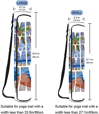 Тропско летно време Јога Мат торби со целосна зипска торба за носење за жени, вежбање јога мат носач со прилагодлива лента